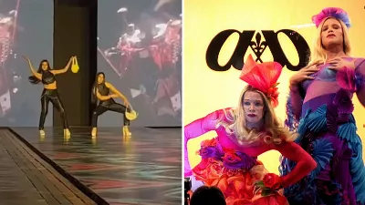 Les jumeaux mexicains deviennent viraux lorsqu'ils recréent une scène du film "Où sont les blondes ?" pendant le défilé