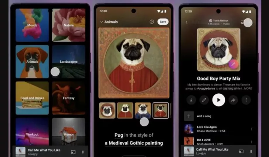 Google a introduit un générateur d'images AI sur YouTube Music. (Youtube)