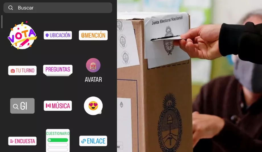 Instagram met généralement en place des autocollants spéciaux pour les élections dans chaque pays. (mot-avec)