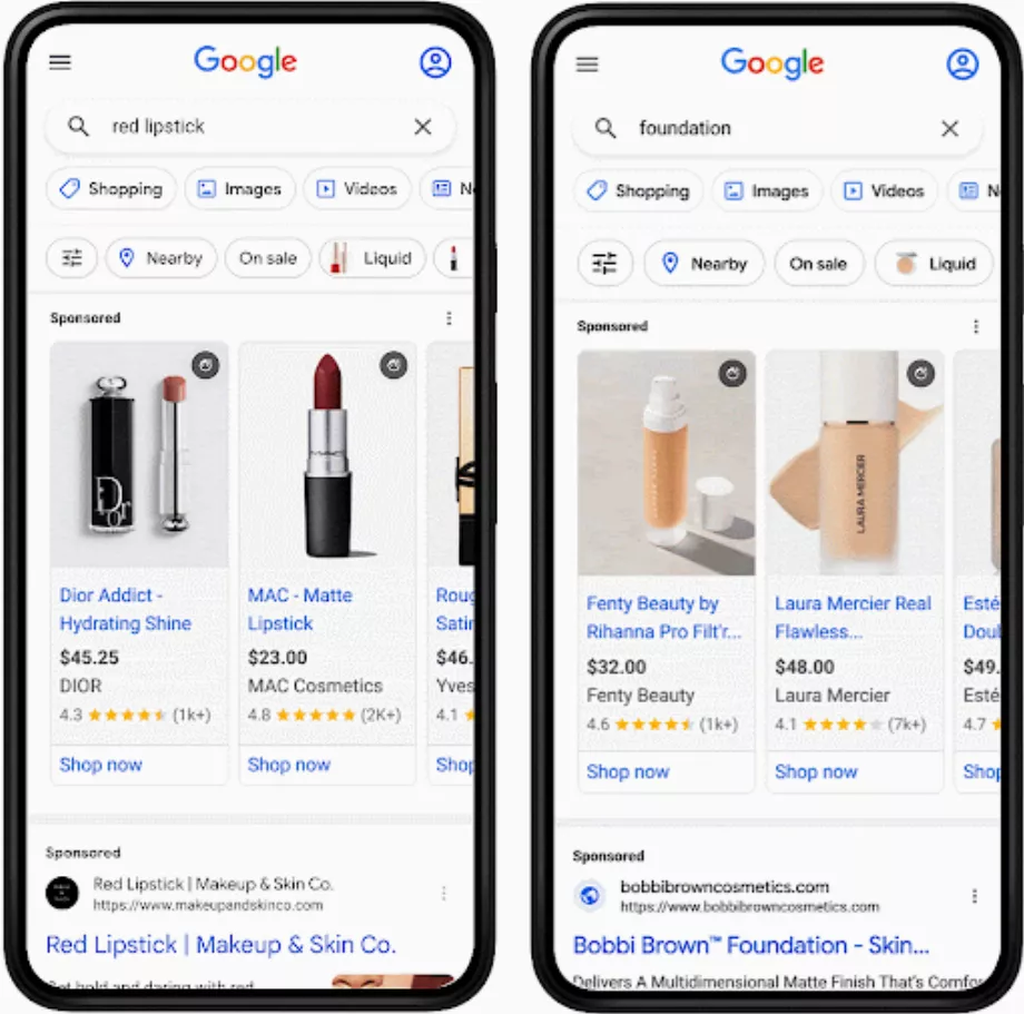 Il est très utile pour les utilisateurs de pouvoir prendre une décision d’achat en comparant des modèles ayant un teint similaire. (Google)