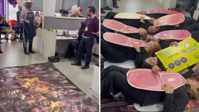 Les employés du marketing de Monterrey s'habillent de rosbif | VIDÉO