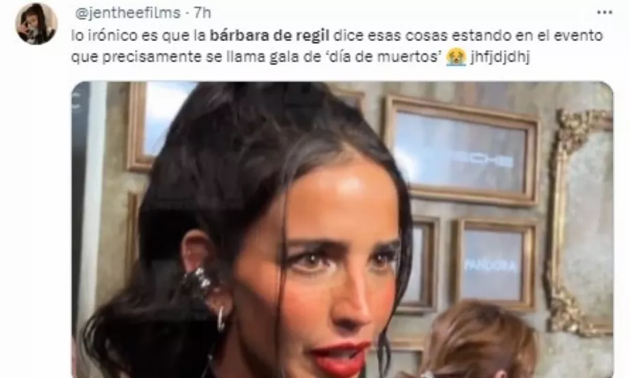 L'un des commentaires des internautes faisait référence au gala auquel participait Bárbara de Regil. (Capture : X)