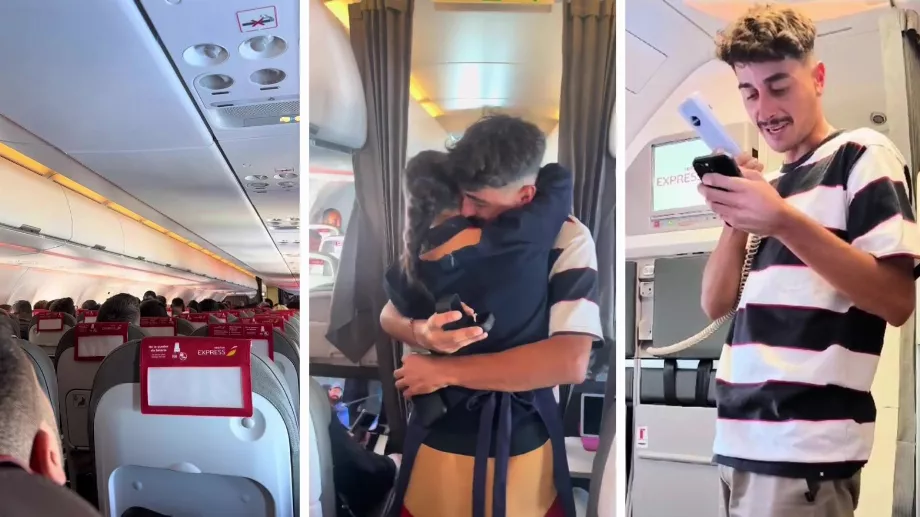 Les garçons se sont embrassés et ont commencé à pleurer tandis que tous les passagers applaudissaient la scène romantique (@cloodyaa)