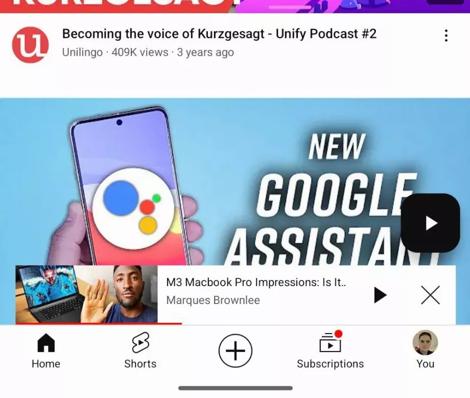 Le nouveau bouton YouTube vous permettra de lire du contenu aléatoire dans l'application pour téléphone portable Android. (Police Android)