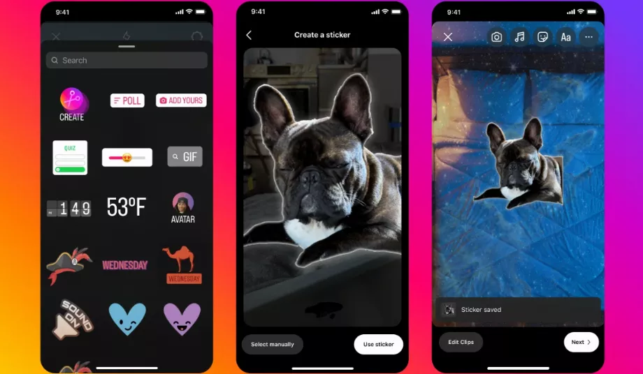 Les différentes fonctions et interactions au sein d'Intsragram vous permettent de créer votre propre contenu de qualité. (Photo : Instagram)
