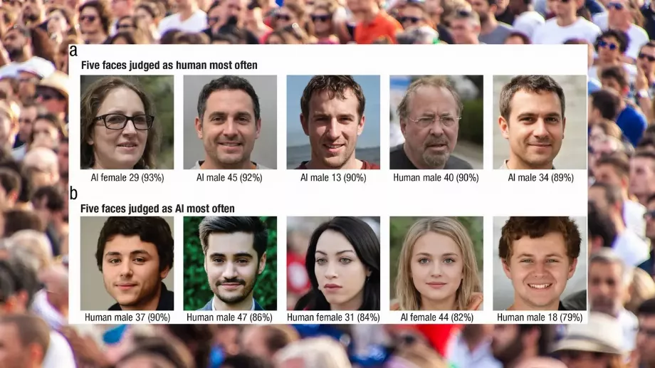 Un groupe de 124 adultes participent à une étude évaluant leur niveau de confiance dans la distinction entre les images artificielles et authentiques de personnes. (Miller et coll.)