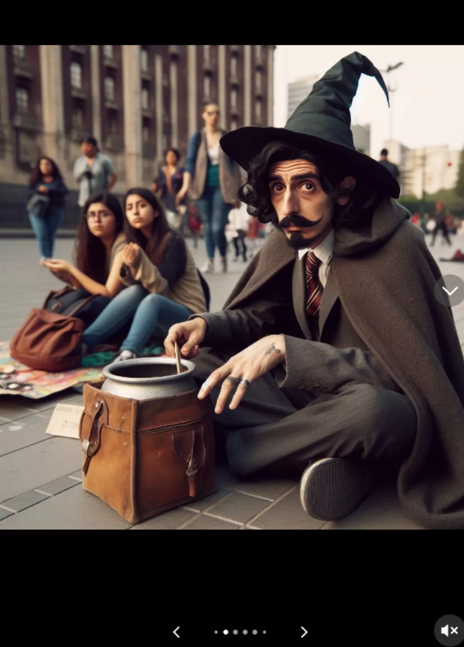 Magicien assis dans le Zócalo (Capture d'écran TikTok/@whatifmexican)