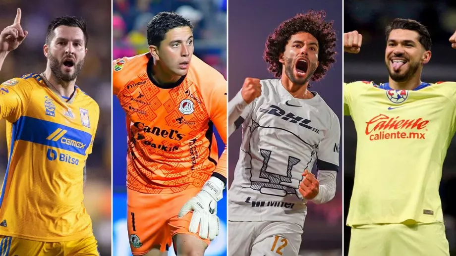 Les footballeurs André-Pierre Gignac, Andrés Sánchez, César Huerta et Henry Martín. (GETTY / CUARTOSURO)