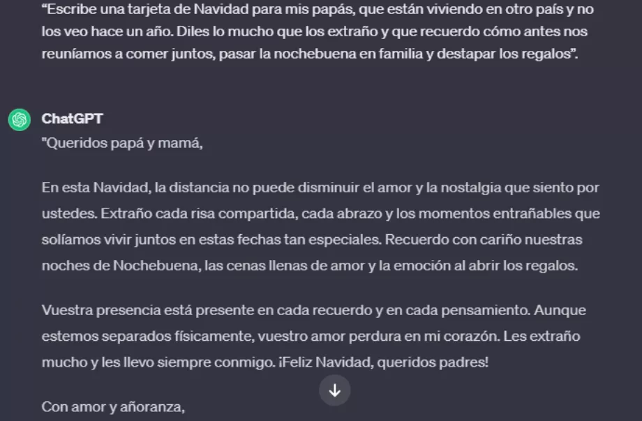 Les chatbots sont capables de créer du contenu à envoyer à nos familles et amis. (Infoba)