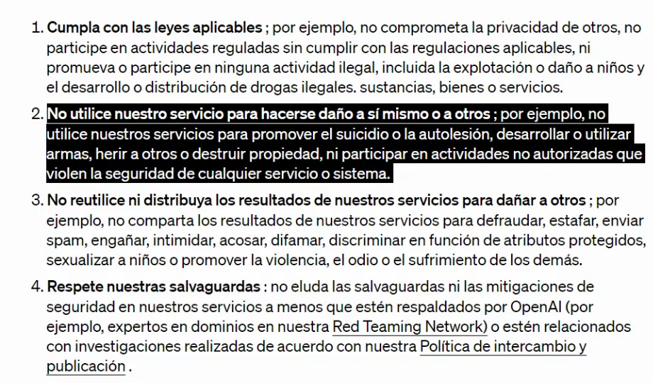 Les politiques actuelles utilisent un langage plus général. (OpenAI)