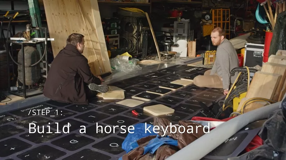 Le processus d'écriture du courrier par les chevaux comprenait la pratique du clavier, puis la production de messages. (Inspiré de l'Islande)