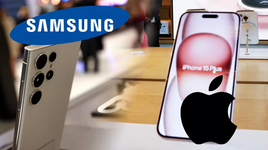 Samsung perd son leadership annuel dans les ventes de smartphones au profit d'Apple. (Photocomposition : Infobae)