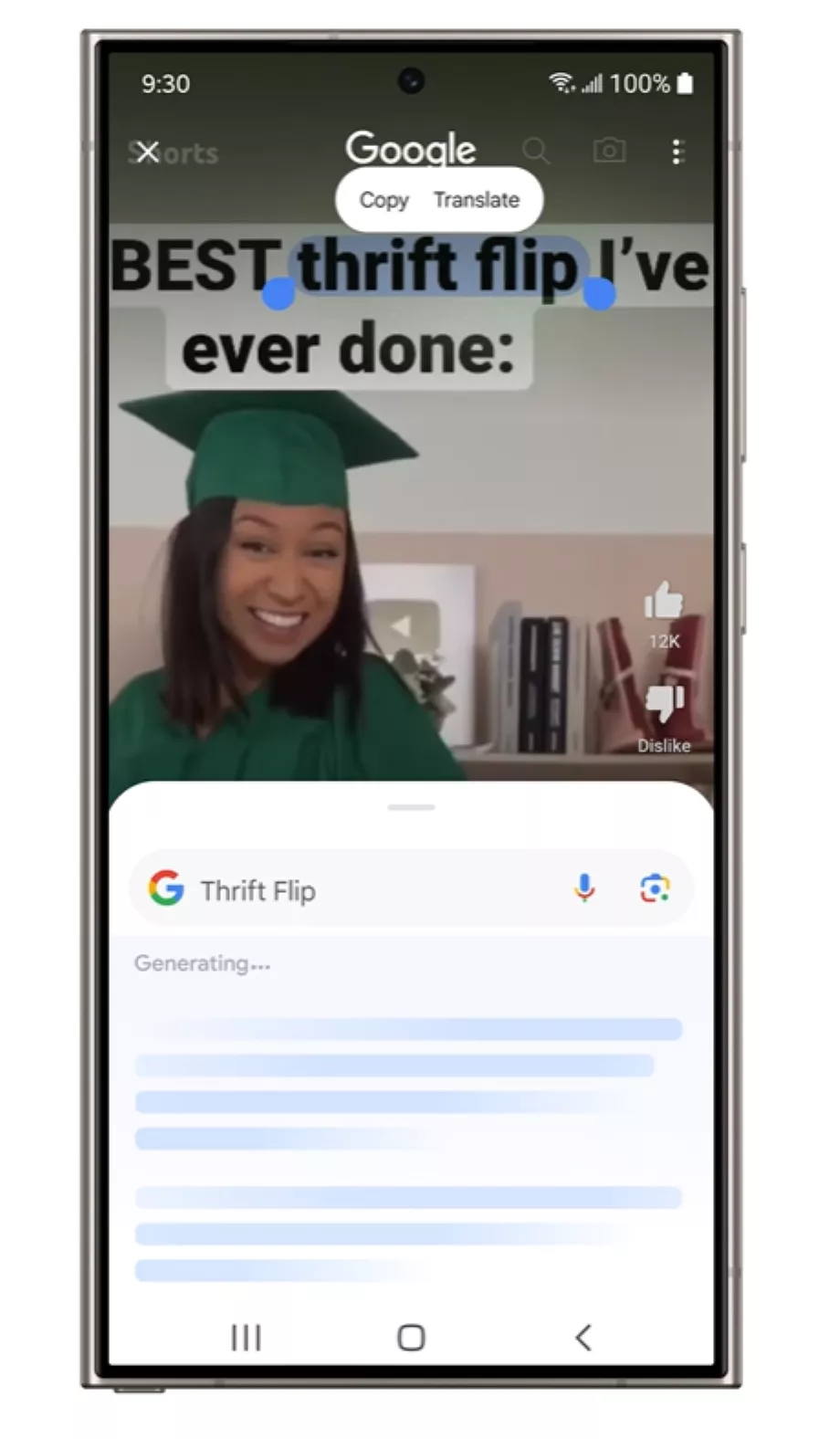 La dernière fonction Google pour effectuer une recherche instantanée pendant que l'utilisateur continue de profiter de ses applications (Google)