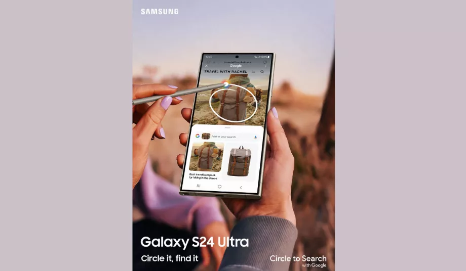 Cet outil développé en collaboration avec Google vous permet de rechercher n'importe quel élément ou image qui apparaît sur l'écran du mobile. (Samsung)