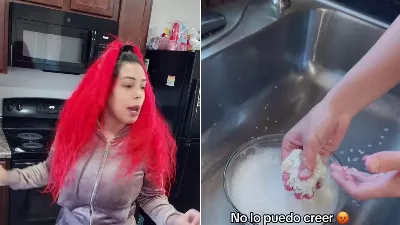 Ils lui ont demandé de laver le riz mais la méthode utilisée a attiré l'attention de sa mère et est devenue virale.