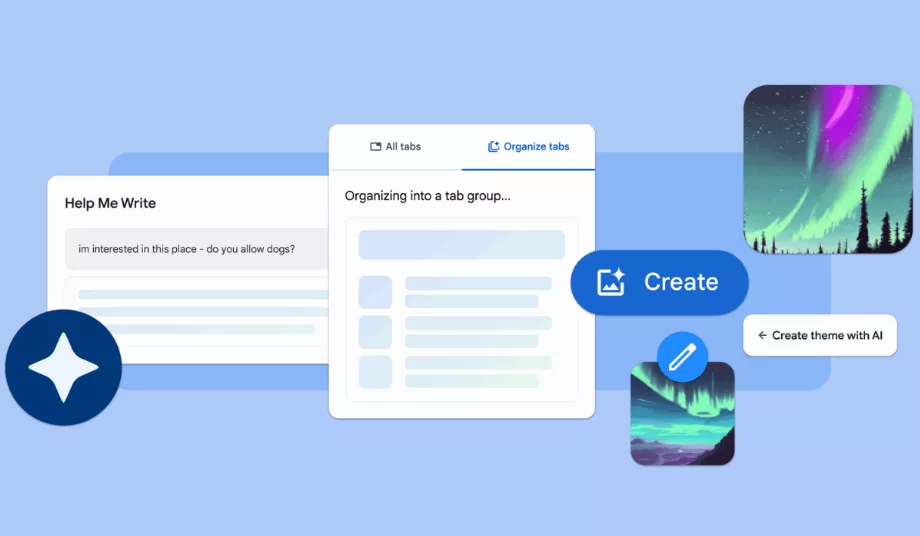 Le navigateur vous permet de personnaliser le fond d'écran et de vous aider à rédiger des textes. (Google)
