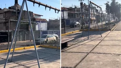 « Enfants de tous leurs mères ! » : une citoyenne expose le vol de balançoires dans le parc après des jours de rénovation à Ecatepec