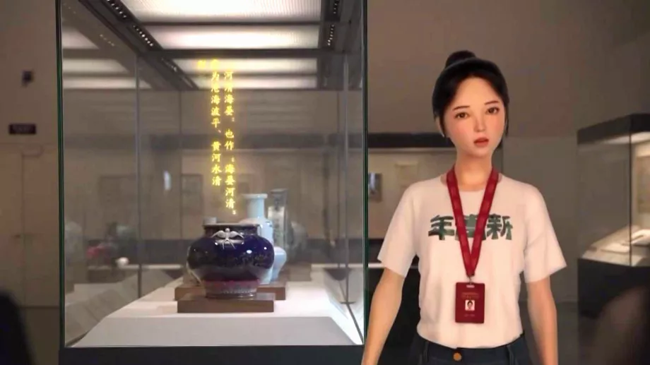 Ai Wenwen fait office de guide au Musée national de Pékin