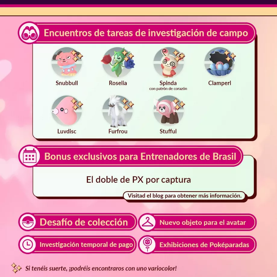 Lors des enquêtes sur le terrain, divers Pokémon peuvent être trouvés. (X : Pokémon GO Espagne)