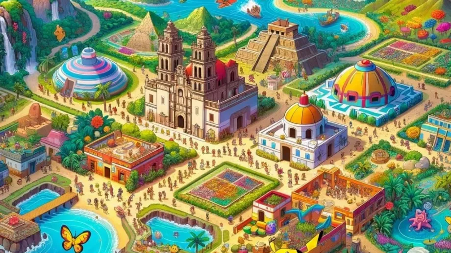 Voici à quoi ressemblerait la carte du Mexique selon une IA si elle était définie dans le style de Pokémon. (TikTok : Ludénor)