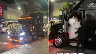 La mariée surprend ses invités à Culiacán en arrivant à son mariage dans une caravane | VIDÉO