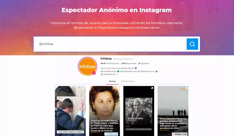 Cette méthode vous permet de visualiser le contenu des autres utilisateurs de manière anonyme. (Infobae/InstaStories)