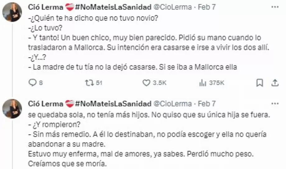 L'histoire émouvante d'une femme brillante et belle. (X : @CioLerma)