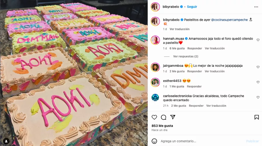 Les gâteaux utilisés par Steve Aoki ont été préparés par une boulangerie de Campeche. (Instagram)