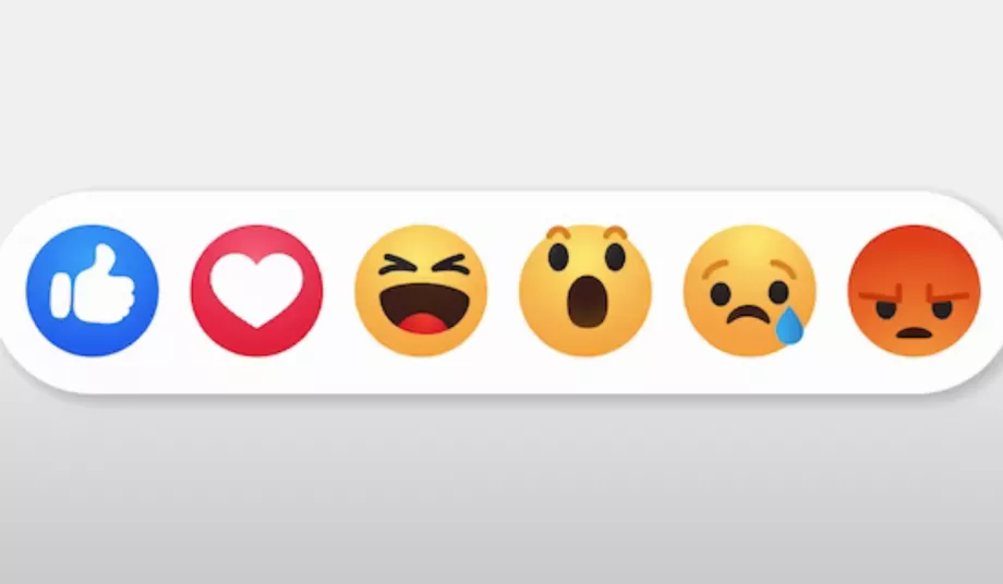 Facebook dispose de six emojis pour réagir à une publication. (But)