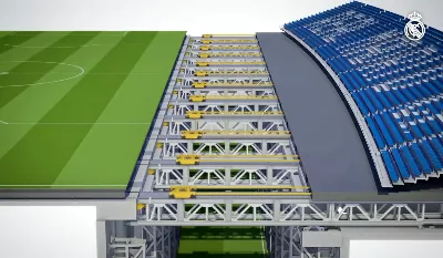 Le Real Madrid surprend avec la technologie dans son stade : il dispose d'un gazon rétractable et de sa propre serre