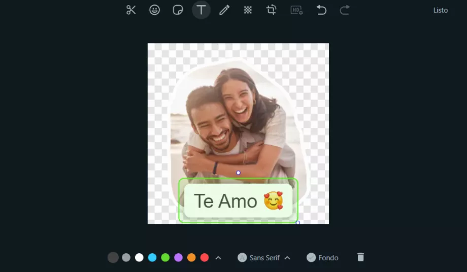 Les autocollants sont un moyen idéal pour compléter un message romantique pour la Saint-Valentin. (Infobae/WhatsApp)