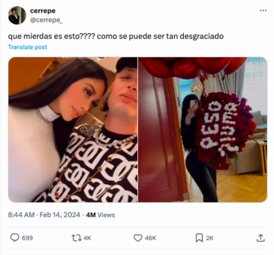 Les internautes ont été indignés lorsqu'ils ont appris le prétendu cadeau. (Capture : X)