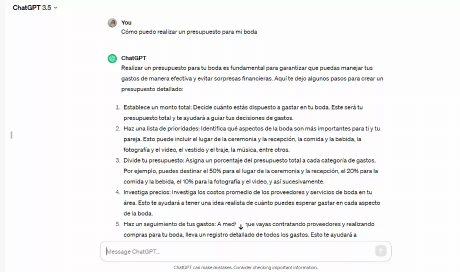 ChatGPT met en lumière la planification du budget de mariage. (OpenAI)