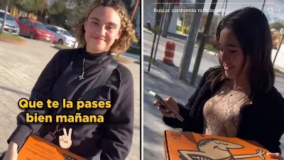 Tiktoker met les femmes au défi d'appeler leurs ex en échange d'une pizza pour la Saint-Valentin | VIDÉO