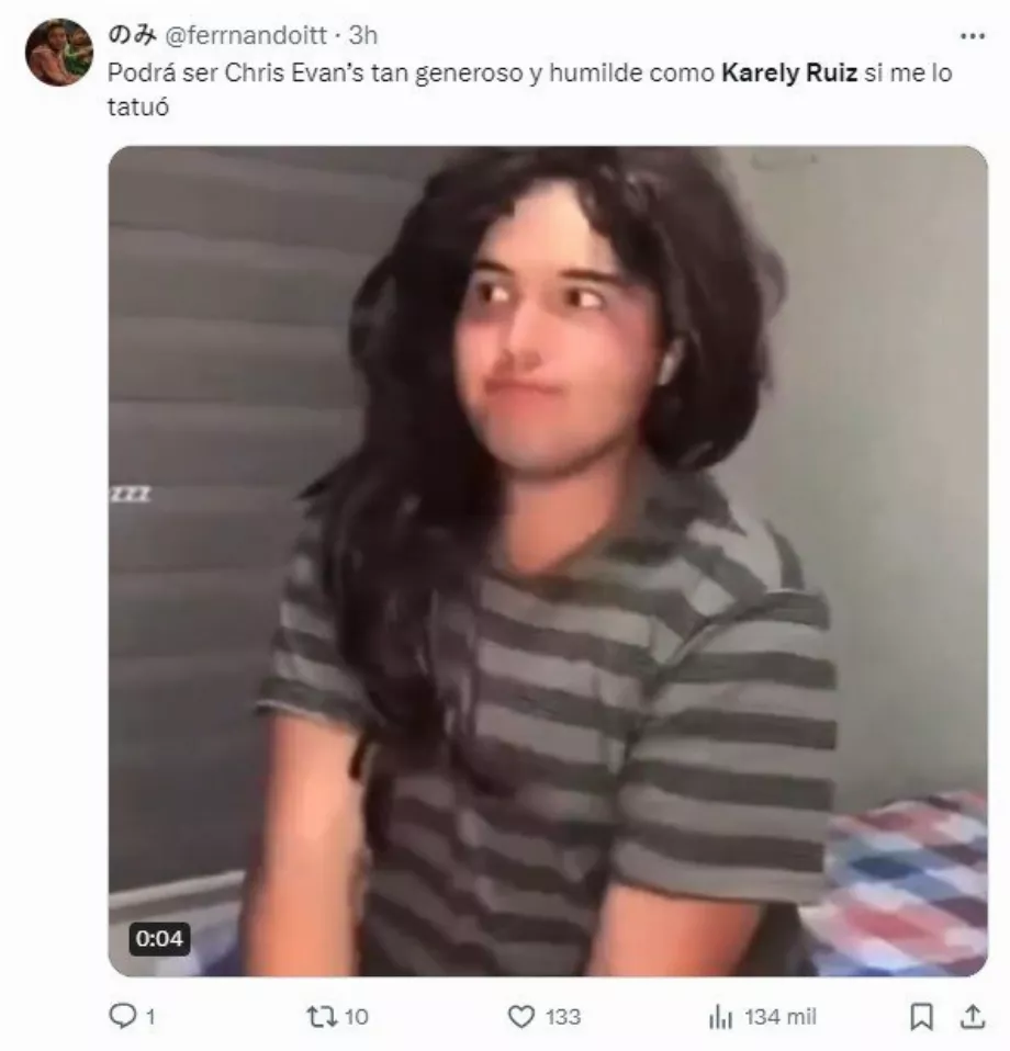 Les fans de Chris Evans ont rejoint la tendance de Karely Ruiz. Crédit : Capture d'écran, X.