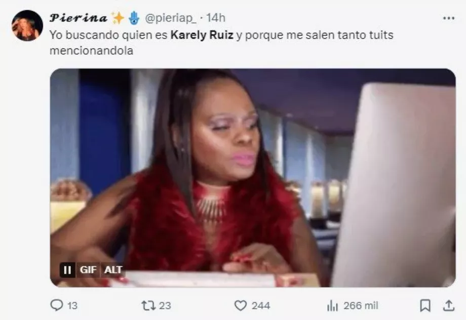 D'autres tweeters ont illustré qu'ils étaient arrivés à la tendance sans savoir qui était Karely Ruiz. Crédit : Capture d'écran, X.