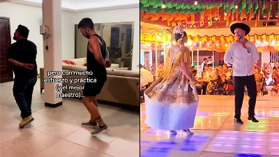 Un Européen apprend à danser la musique régionale pour son mariage avec une Mexicaine