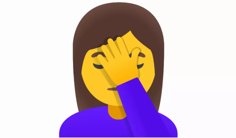 Emoji d'une personne avec la main sur le front. (EmojiTerre)