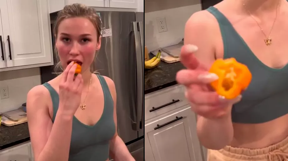 L'étrangère était heureuse de manger un piment habanero Crédit : Facebook : Carlos Fit