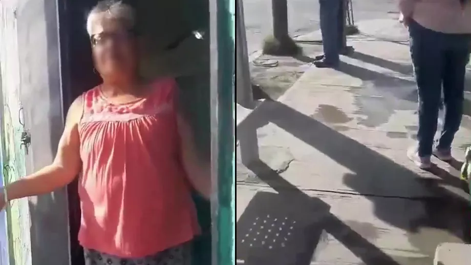 Légende photo : En colère parce que « son trottoir » était sale, cette femme s'en est prise aux passants dans la rue. Twitter @Apodaca_News