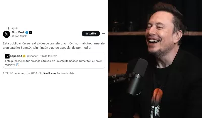 Elon Musk publie sur X avec Internet par satellite Starlink