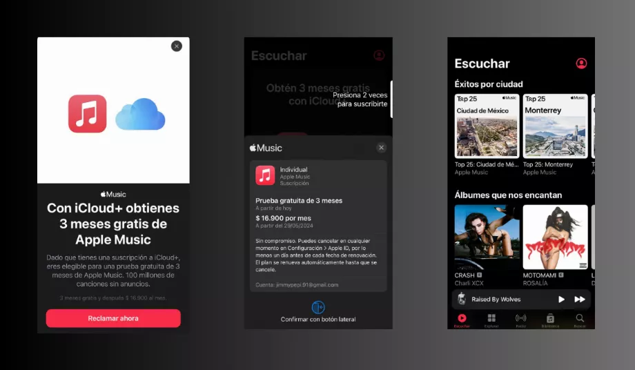 Les utilisateurs disposant du service iCloud+ peuvent accéder à un essai de 3 mois d'Apple Music. (Apple Musique)