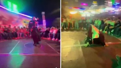 'La Monja' devient virale après être tombée dans un jeu mécanique à la Foire de Reynosa, Tamaulipas | VIDÉO