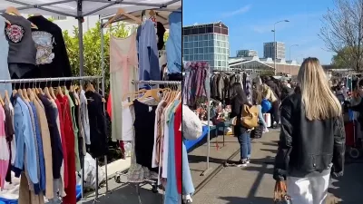 C'est le marché des balles et des vêtements d'occasion du quartier de Condesa.