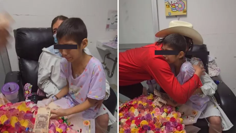 Miss Mildred ne pouvait s'empêcher de pleurer d'émotion lorsqu'elle rencontra le sympathique personnage. (TikTok @Floreselpatron)