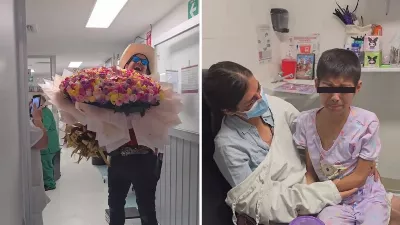 Flores el Patron réalise le rêve d'une fille atteinte de cancer et lui offre un énorme bouquet de roses à l'hôpital | VIDÉO