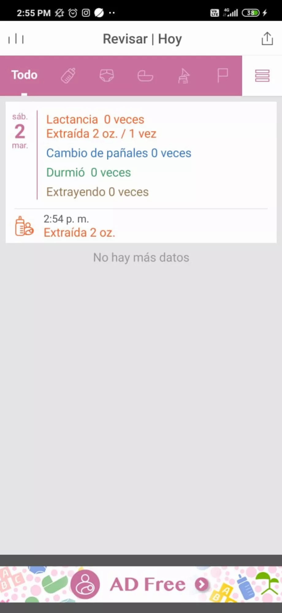 L'application vous permet de préciser des informations liées aux habitudes. (Traqueur de bébé)