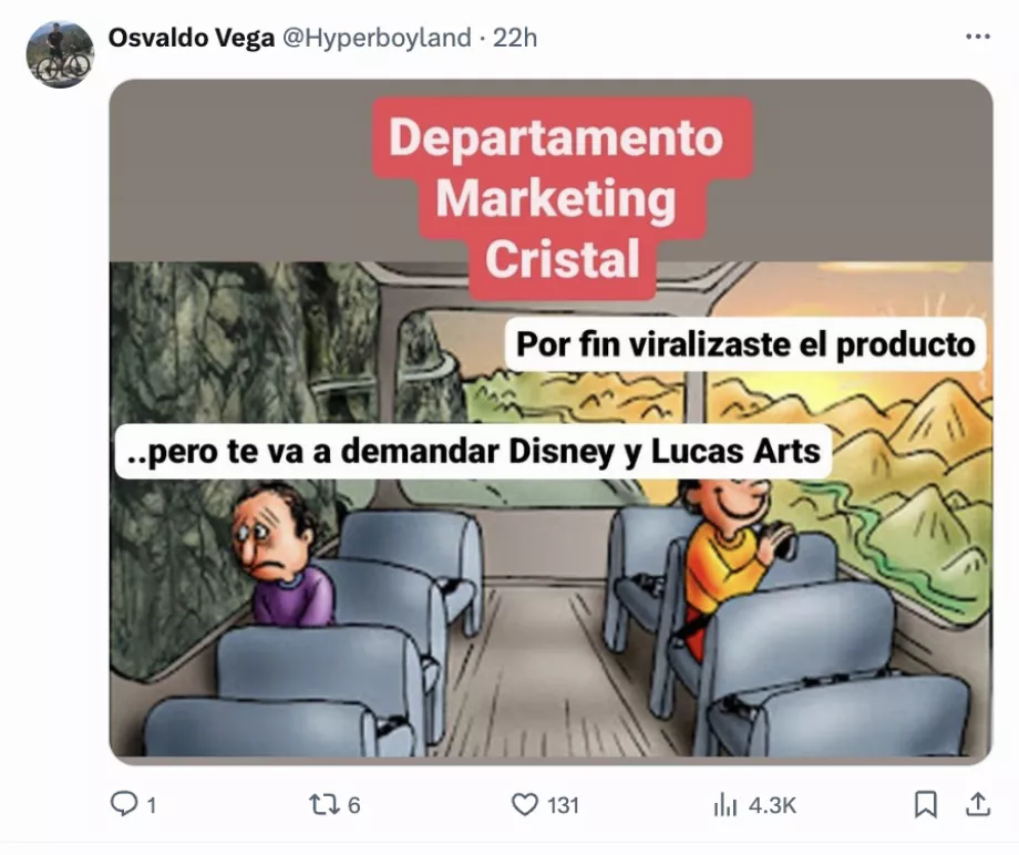 Les réseaux sociaux ont rendu virale une campagne publicitaire d’il y a vingt ans. (Capture : X)