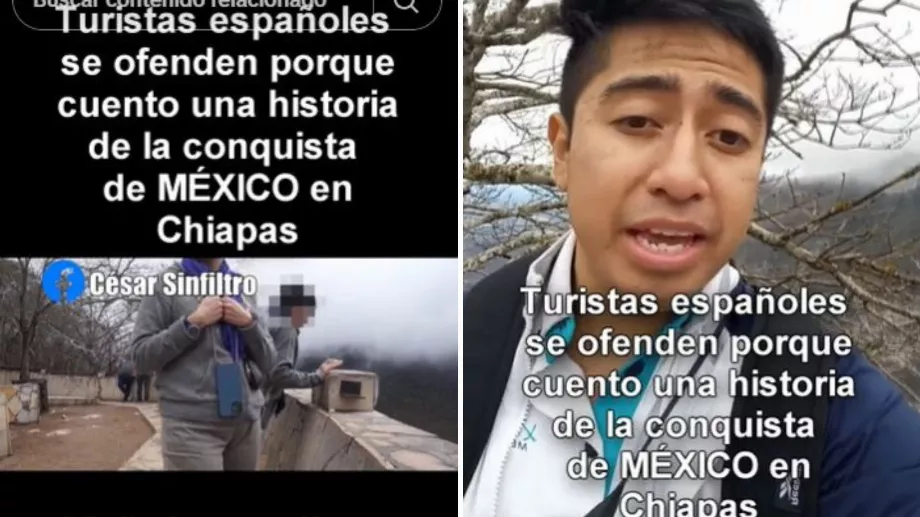 Dans la vidéo, on voit comment les Espagnols l'attaquent. (TikTok / @cesarsinfiltro)