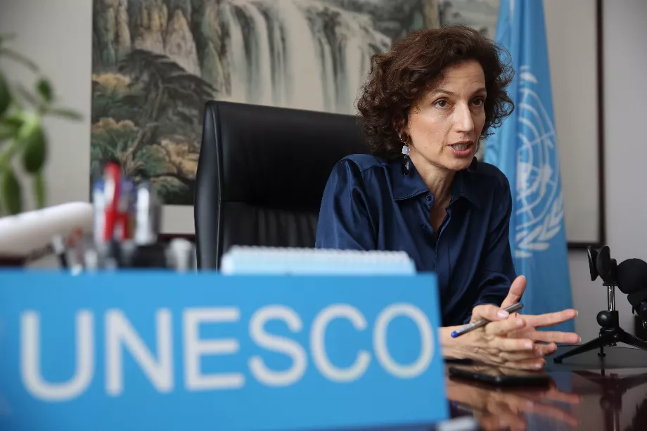 Dans l'image d'archive, Audrey Azoulay, directrice générale de l'UNESCO. EPA/WU HONG